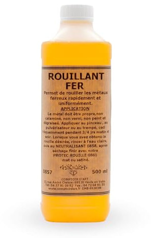 Comptoir D'Art - Rouillant Fer (0857) Pour Métaux Ferreux - Décoration De Style Industriel - Effet Rouillé - Peinture En Fer - Produit De Qualité - Effet Vieilli - Décoration En Fer (500 mL)