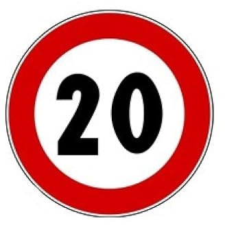 Briconess.com Signal routier limite de vitesse - 20 km/H