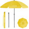HOMEDEMO Parasol Plage Inclinable avec Revêtement Argenté, Protection Solaire UV50+, avec Pied d'Ancrage à Visser & Housse de Protection, pour Terrasse, Piscine, Marché, 200cm, Jaune