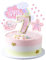 Kawailay Girl 7th Birthday Cake Decoration Set with Rainbow Clouds Stars Cake Picks & 7 Years Old Cake Topper for Girls' Birthday Party Supplies - Pink