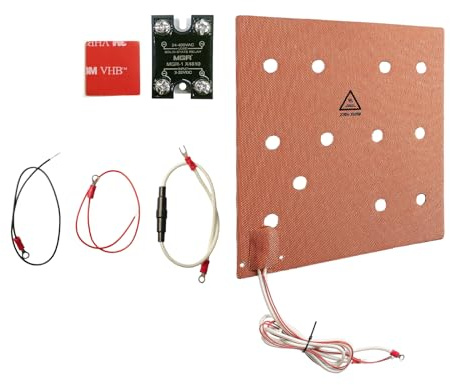 BCZAMD for Anycubiic Vyper 3D Drucker Zubehör - 220V 350W Silikon Heizmatte 263×248mm: DIY Gummi-Heizmatte mit NTC 100K Thermistor Schnelles Heizen Kompatibel Vyper 265×250mm Aluminium Bauplatte