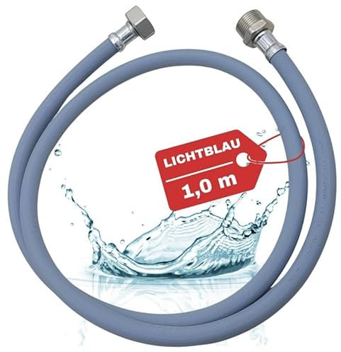 LICHTBLAU Zulaufschlauch Verlängerung mit Metallgewinde I 1,0m I Waschmaschine Geschirrspüler Anschluss I 3/4 Zoll I Verlängerung für Wasserzulaufschlauch universell verwendbar Hersteller unabhängig