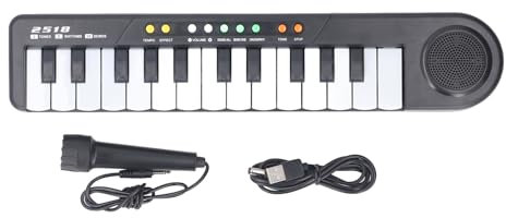 Tastiera elettronica per bambini, 25 tasti, tastiera pianoforte, toni regolabili, giocattolo musicale, tastiera musicale portatile, strumento musicale, pianoforte per bambini