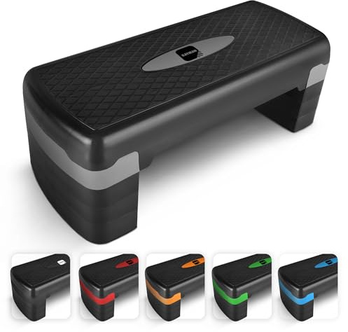 KAYMAN Marchepieds d'exercice avec 4 Niveaux réglables (10,25 cm), Stepper de Fitness pour la Maison et la Salle de Sport, Convient pour Les Pas d'aérobic, Le Cardio, Les Poids, Le Yoga