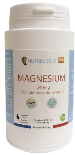 Magnésium Marin + Calcium: Complément Alimentaire Puissant pour Parents Fatigués, Stressés | Regagnez Equilibre, Sommeil, Vitalité et Energie | 120 Gélules pour Adultes, Femmes enceintes