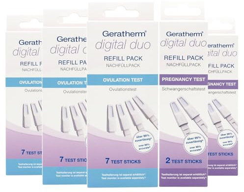 GERATHERM digital duo Kinderwunsch-Refill-Set/Nachfüllpacks mit 21x Test Eisprung, 4x Test Schwangerschaft für digital duo