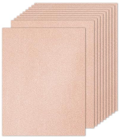 PATIKIL 10 Sheets Rose Gold Glitter Cardstock 8.5 x 11 in, Glitter Card Stock Paper Rectangle Premium Sparkly Paper Craft Cardstock Paper 250gsm for Scrapbook Card DIY Art Wedding Party