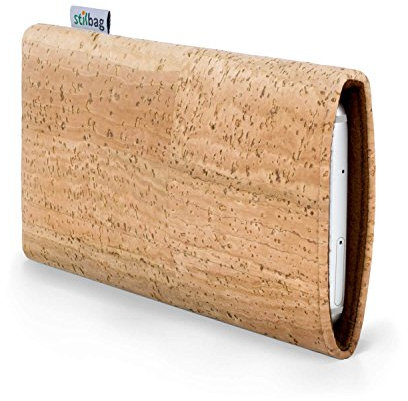 Stilbag Handyhülle VIGO für Teracube Thrive | Kompatibletasche Made in Germany | Kork Natur, Wollfilz braun