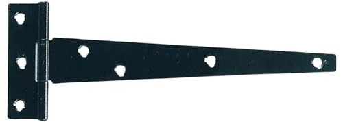Keypak 2 Pack 450mm (18) T-Hinges Black Japanned, Heavy Duty Metal Tee Hinges with Rustproof Coating, Ideal for Large Wooden Gates, Barn, Garage & Shed Doors