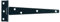 Keypak T-Scharniere aus Metall, robust, mit rostfreier Beschichtung, ideal für große Holztore, Scheunen-, Garagen- und Schuppentüren, 450 mm, Schwarz, 2 Stück