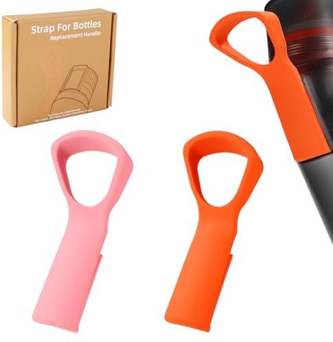 BOXOB 2st Griff Kompatibel mit Air Up Trinkflasche, Flaschengriffaufsatz aus Silikon Zubehör für Wasserflaschengriff Flaschengriffgurt zum Tragen für Sportveranstaltungen Schule Hause (Rosa, Orange)