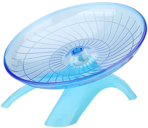 7Inch Silent Hamster Wheel, Non-Slip Flying Saucer Rat Wheel Spinner, Stable Exercise for Dwarf Hamsters, Gerbils & Small Animals, Blue