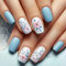24Pcs Flower Pattern Design Press on Nails, Acrylic Full Cover Coffin Nails – Blue Flower & Chinese Style, Medium Ballet Shape