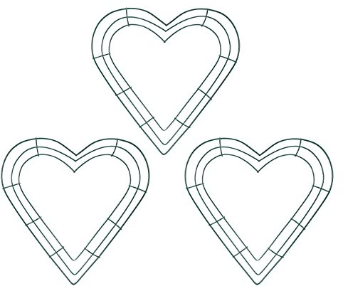 Etyrerre Set mit 3 Girlanden aus Metall, , 30,5 cm, Rahmen für Girlande in Herzform, für Hochzeit, Valentinstag, Basteln,