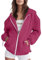 Bombers Femmes Sweat Capuche Femme Vetement Veste Legere Sport Vestes De a Mi Saison Chaude Jogging Sweats À Printemps Gilet Sweatshirts Zippée Zippé Manches Longues Décontracté Sweet,2-Rose vif,L