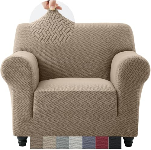 Moonlight Bedding Armchair Covers Non Slip Sofa Cover High Stretch Spandex Couch Covers For Sofa Arm Protector Super Soft Sofa Covers (Coffee 1 Seater)