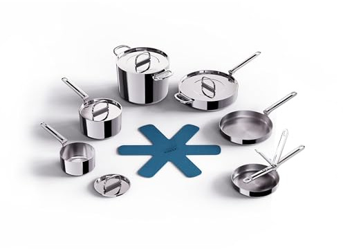 Joseph Joseph Space Steel 10-Piece Saucepan Set, Folding Handles