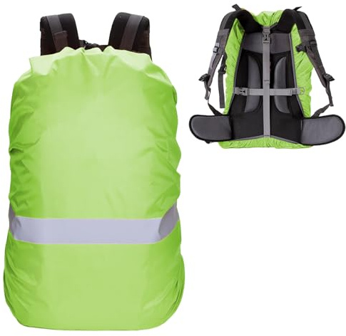 CERCTLA Protege Sac a Dos Pluie, 15-25L Housse de Pluie avec Bandes Réfléchissantes, Protection Contre La Pluie pour Sac à Dos, Robuste Et Résistante Aux Déchirures, pour Randonnée, Camping, Cyclisme
