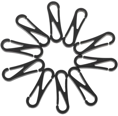 Luxshiny 100 Stück Kunststoff Maskenbandhaken Kompakt und Einfach zu Befestigen Selbstgemacht Haken Zubehör für Maskenaufhängung und Wandtaschen in Schwarz
