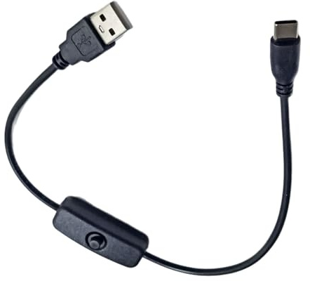 ECVGHD Cable de carga USB a tipo C portátil con botón de conmutación de alimentación 22 AWG