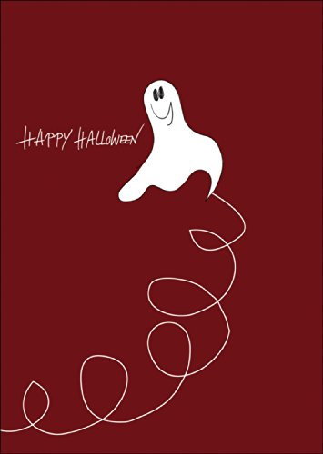 Happy Halloween Glückwunsch Klappkarte mit beschwipstem Geist • auch zum direkt Versenden mit ihrem Text als Einleger.• schaurig schöne Klappkarte für die Nacht des Schauerns
