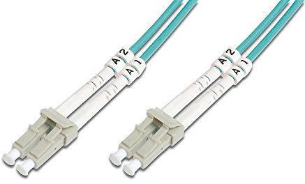 DIGITUS DK-2533-15/3 – Glasfaserkabel OM3 – 15 m – LC zu LC – Duplex LWL Kabel – 1/10/40/100 Gbit/s – MM Multimode Glasfaser LAN Kabel – Fasertyp: 50/125 µ – Türkis (Aqua)