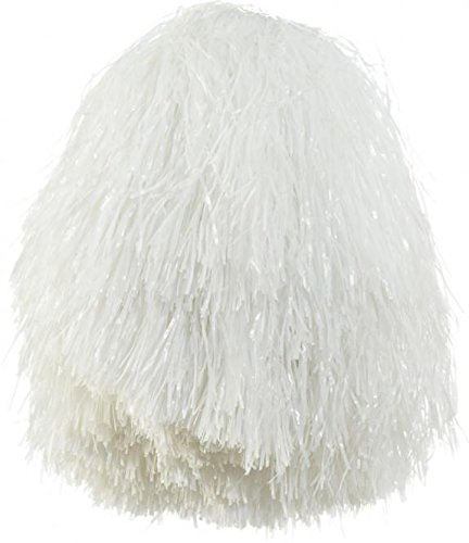 Tanzwedel Pompon Cheerleader Puschel weiß mit Ringriff