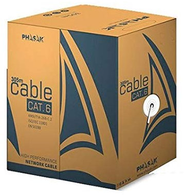 Phasak Bobina Cable de Red RJ45 Cat.6 FTP 305m Gris