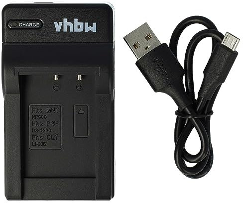 vhbw Ladegerät kompatibel mit Minox DC4211, DC5222, DC6011, DC6311 Kamera Camcorder/Akku - Ladeschale, Ladestandsanzeige
