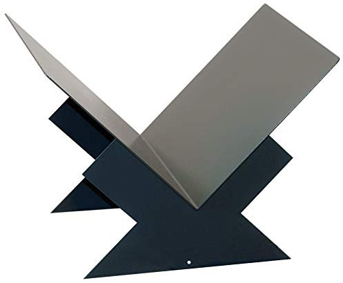 Kaminholzregal Innen Kaminholzschale aus Metall Dreieck mit eckiger Auflage - Anthrazitgrau