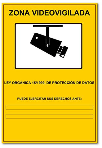 Vinilo Zona Videovigilada 29,7 x 21 CM para cámaras de seguridad CCTV LOPD pegatina autoadhesiva