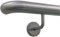TIBU Handlauf Edelstahl 33,7 mm Geländer 0,3m - 6m, Länge 250 cm, Ende Bogen zur Wand und gewinkelte Halter
