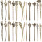 24 Stücke Chinesische Damen Haar Stäbchen, MERYSAN Antike Bronze Dekorative Haar Sticks Essstäbchen, Antiquität Retro Vintage Haarnadel für Haar DIY Zubehör(12 Stile)
