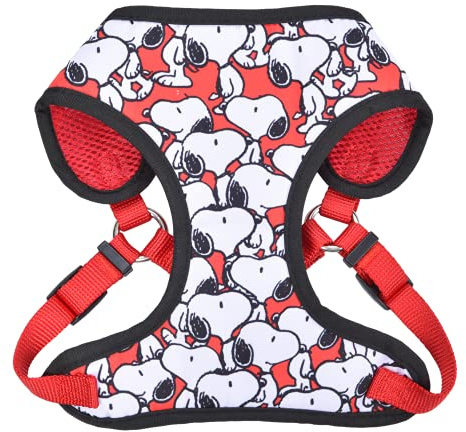 Peanuts for Pets Charlie Brown Snoopy Hundegeschirr, Größe M, Weiß mit roten Eigenschaften, Hundegeschirr für mittelgroße Hunde, kein Ziehen, Hundebekleidung und Zubehör für alle Hunde