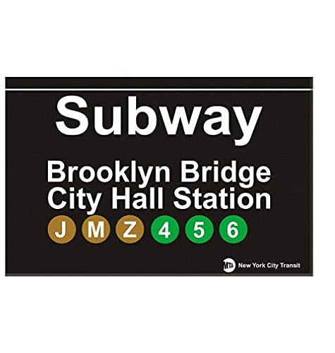 EpochSign Brooklyn Bridge City Hall U-Bahn New York City Metall U-Bahn Schild 20,3 x 30,5 cm