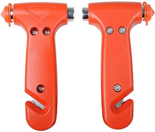 LATRAT Martillo de emergencia para coche, 2 unidades, con cortador de cinturón, cortador de cinturón de seguridad y martillo de ventana, martillo de seguridad para coche, herramienta de emergencia