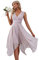 Ever-Pretty Robe de Soirée Longue Femme Asymétrique Col en V en Mousseline de Soie Plissé Classique Lilas 44