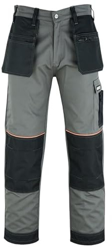 MS9 Mens Cargo Work Trousers Pants Jeans with Multi Pockets S5 Grey