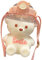 HUSHUI Kawaii Bear Straw Bottle, Bouteille d'eau Portable en Forme d'ours avec Paille et Boucle de Transport, Bandoulière réglable Gourde pour Les Voyages en Plein air