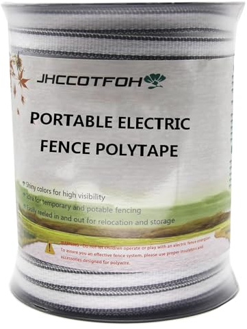 Polytape elettrico del recinto, 5 fili di poli nastro elettrico del recinto dei conduttori elettrici, rotolo di 656 piedi