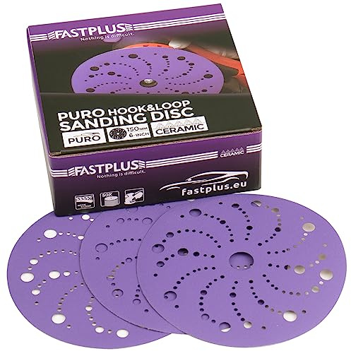 Schleifpapier 150mm Klett 50 STÜCKE 150 Körnung Klett Schleifscheiben für Karosserieanwendungen, Holzschleifen, Schleifen von blankem Metall, Grundierung