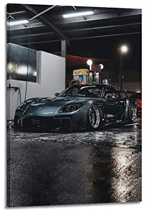 ZENGYL JDM Sportauto-Poster für Mazda RX7 Veilside Supercar Racing Car Poster Dekorative Malerei Leinwand Wandposter und Kunstbild Druck Moderne Familie Schlafzimmer Dekor Poster 60 x 90 cm