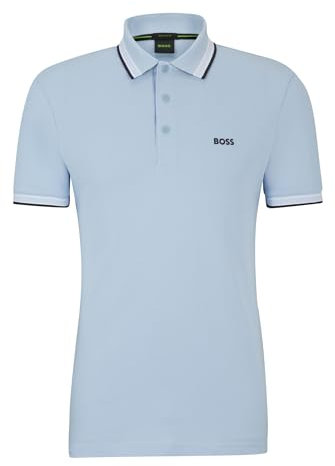 BOSS Mens Paddy Contrast-Logo Paddy Polo Shirt in Cotton piqué