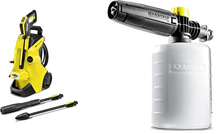 Bundle of Kärcher K 4 Power Control high pressure washer: Intelligent app support - the right solution for heavier soiling + Kärcher FJ6 Foam Nozzle - Pressure Washer Accessory