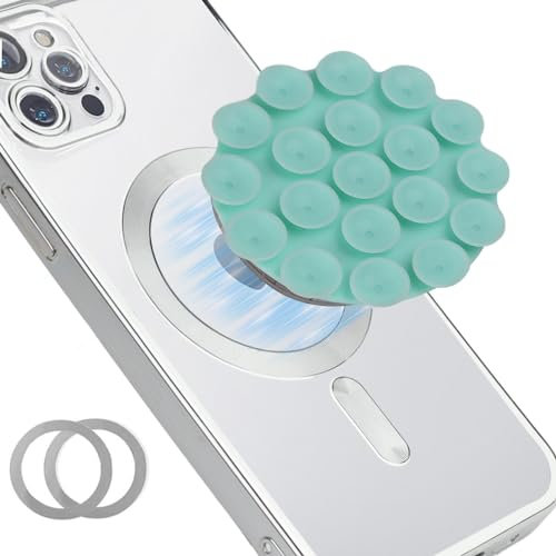 NTidea Custodia magnetica per telefono con ventosa in silicone, accessorio per telefono vivavoce in silicone per iPhone e Android, supporto per telefono con doccia a specchio, video Tiktok e selfie,