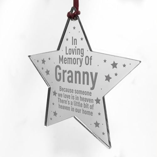 Memorial Star Tree Decoration For Granny Nanny Nan Personalised Christmas Bauble