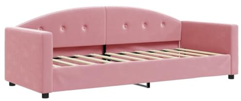 vidaXL Tagesbett, Gästebett 2-in-1, Sofabett Schlafsofa für Schlafzimmer Wohnzimmer, Bettsofa Sofa, Modernes Design, Rosa 80x200cm Samt