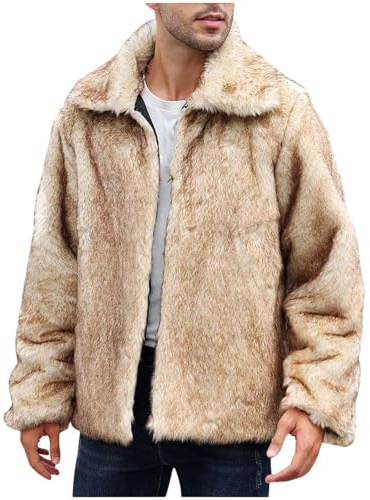 Warme Winter Felljacke Herren Winterjacke Bequem Kunstpelz Mantel Verdicken Felljacke Jacke Faux Fur Pelzjacke Fellmantel Pelzmantel Kunst Herren Winterjacke Faux Pelz Fur Parka Kunstpelz Jacke
