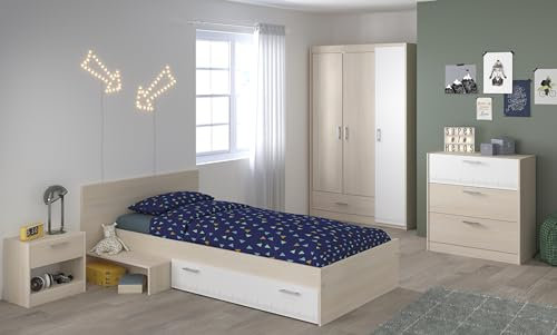 Parisot Jugendzimmer Charly 12 4teilig in Akazie und Weiß Komplett Set