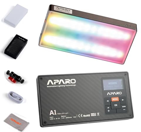 Falcon Eyes Aparo A1 RGBWW LED Kamera Video Ligt 2000K-20000K 10W Full Pixel LED Fotografie Beleuchtung Unterstützt APP Steuerung mit Diffusor Magnet Adsorbtion
